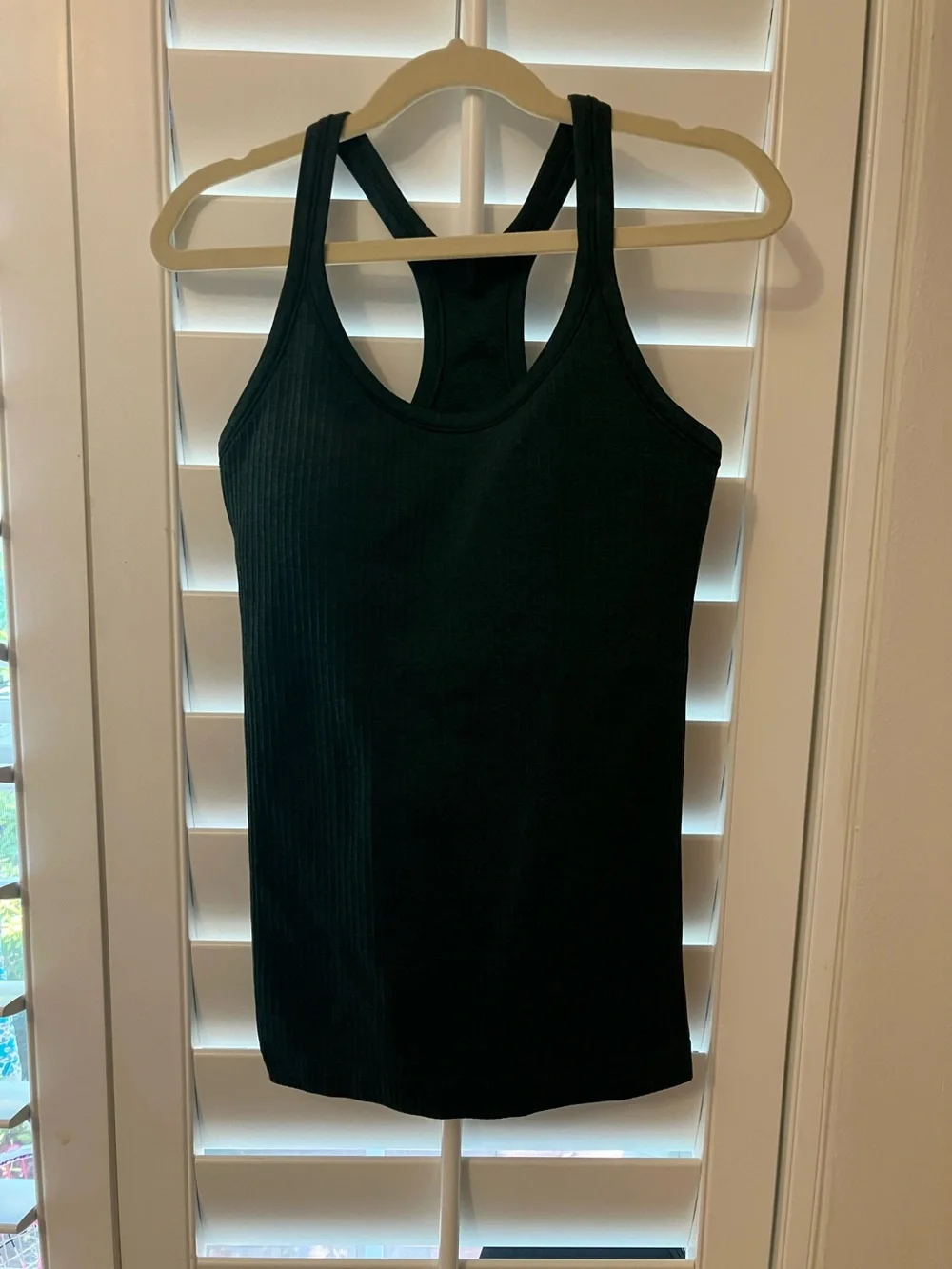 lululemon athletica Green Ribbed Racerback Tank Top 0
